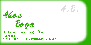akos boga business card